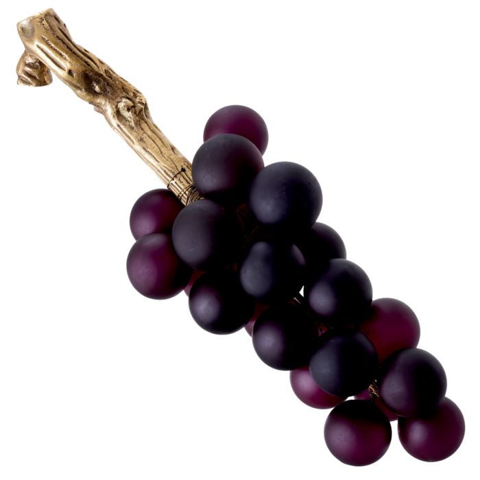 Object French Grapes purple vintage brass finish