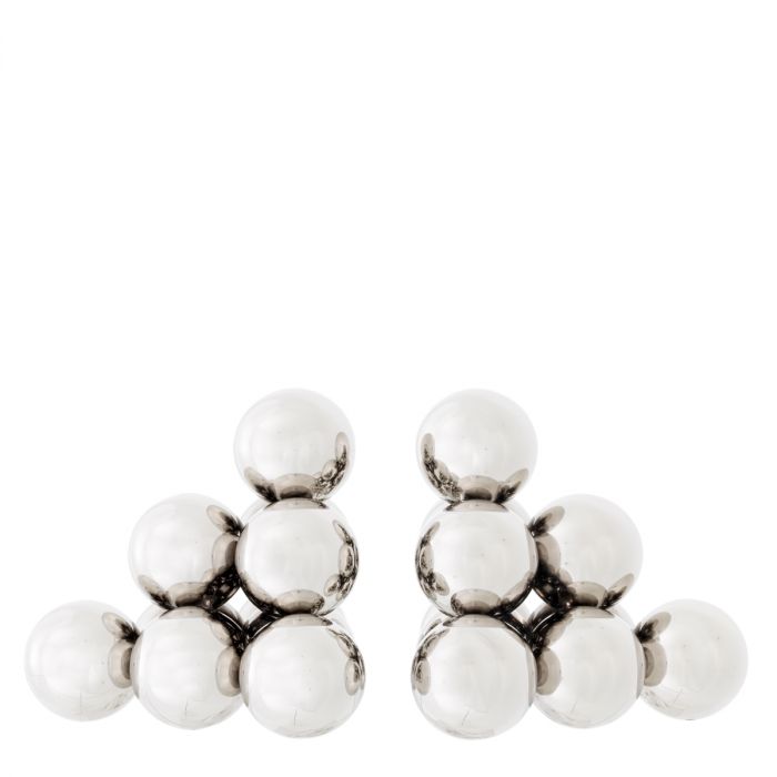 Bookend Carioca set of 2 nickel finish