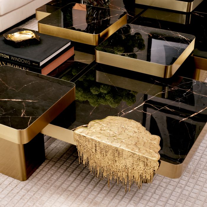 Table Object Grove polished brass