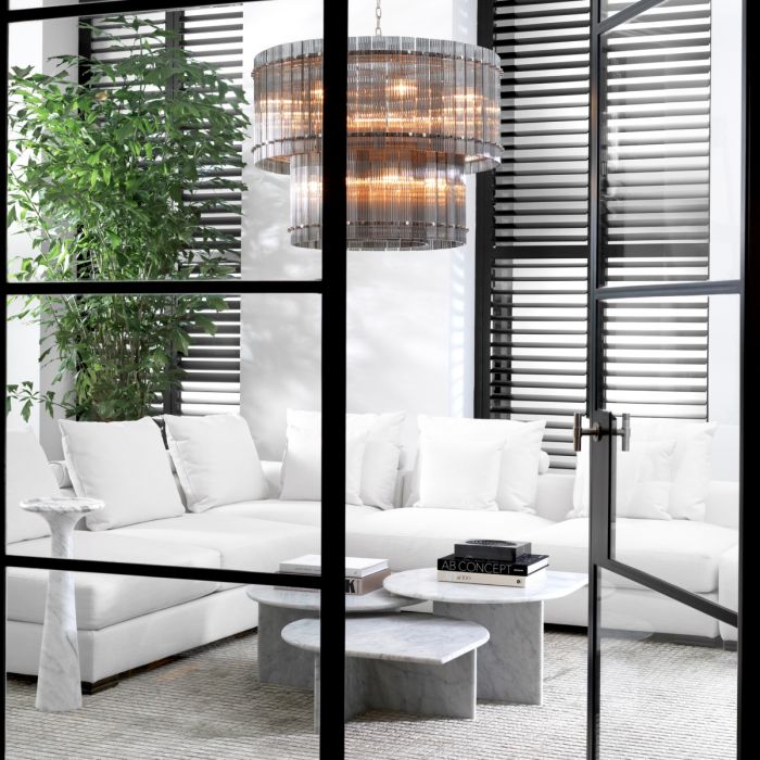 Side Table Pompano high white carrera marble