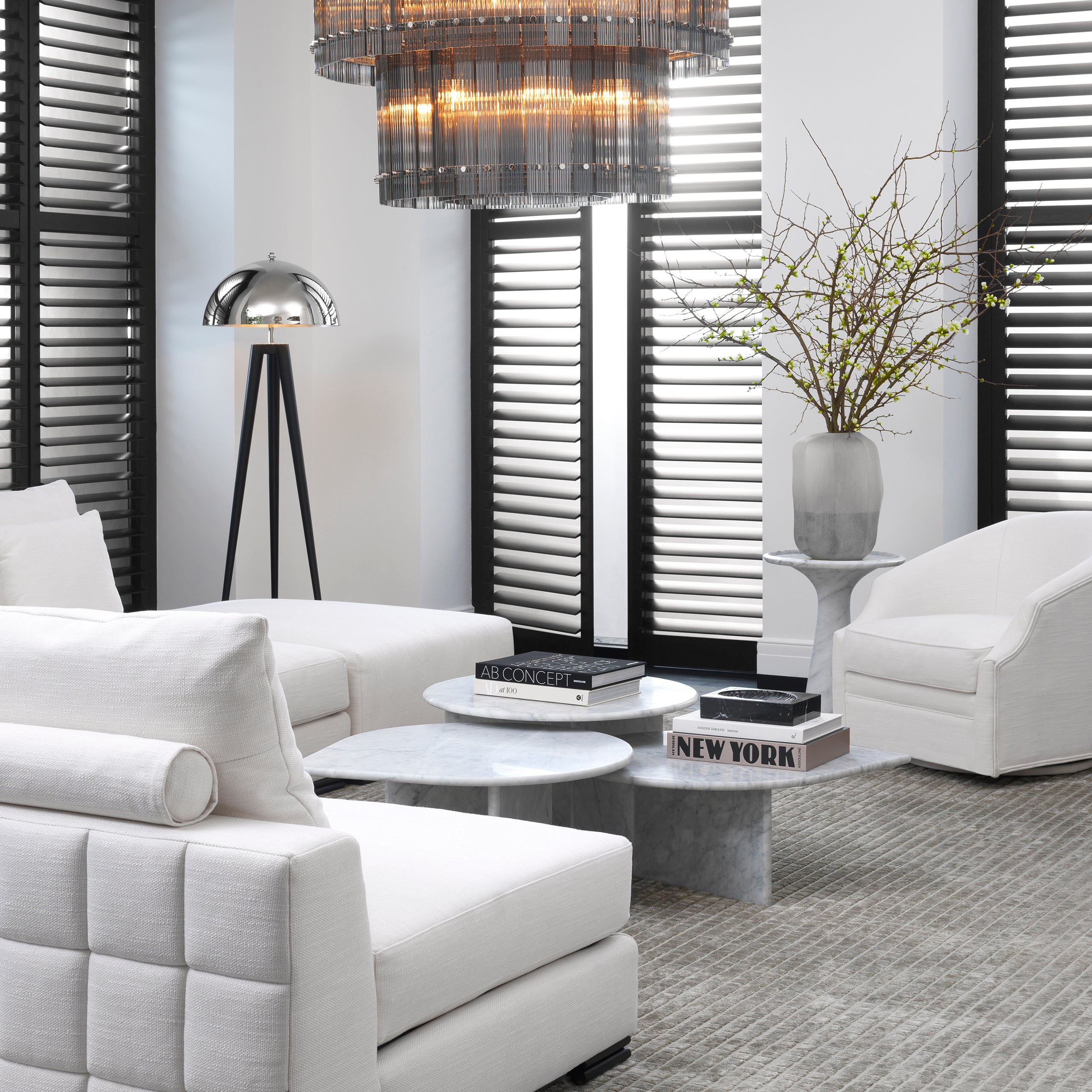 Black Marble Nesting Coffee Table (3) Naples