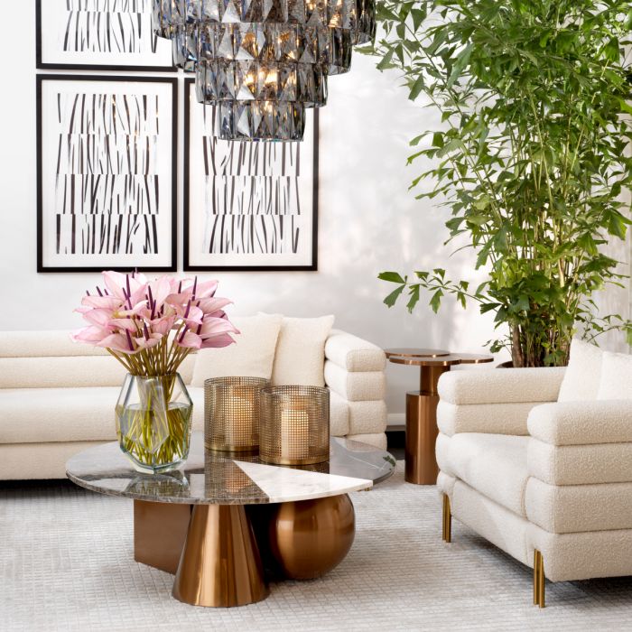 Side Table Armstrong brushed copper finish