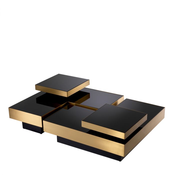 Coffee Table Nio brushed brass finish set of 4