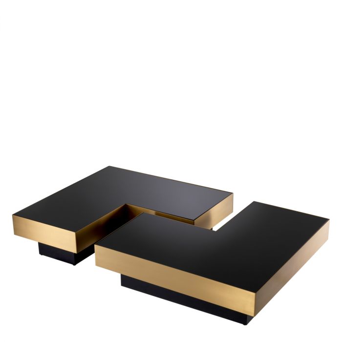 Coffee Table Nio brushed brass finish set of 4