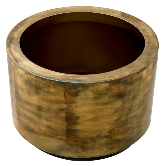 Planter Jasper round L vintage brass finish