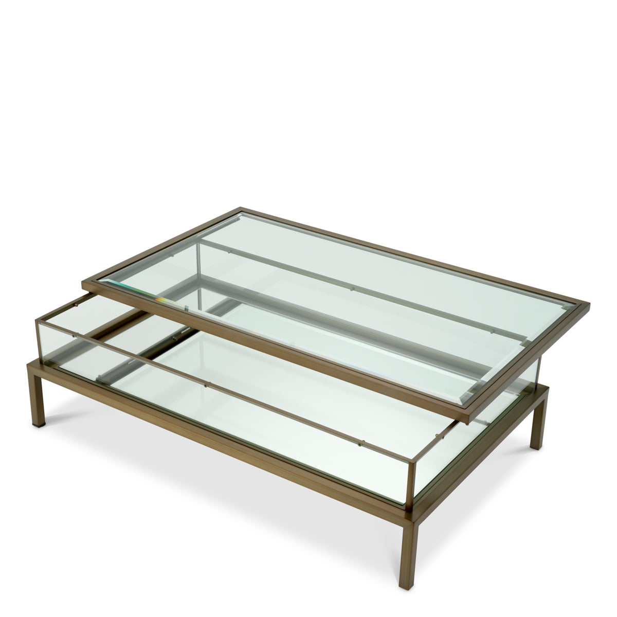 Brass Sliding Top Coffee Table Harvey