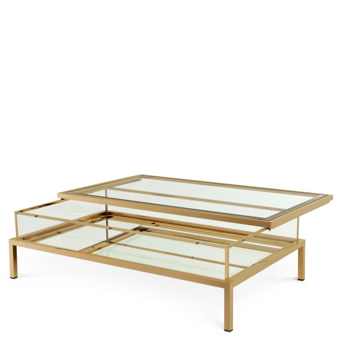 Coffee Table Harvey rectangular brushed brass finish