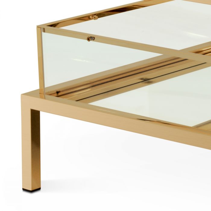 Coffee Table Harvey rectangular brushed brass finish