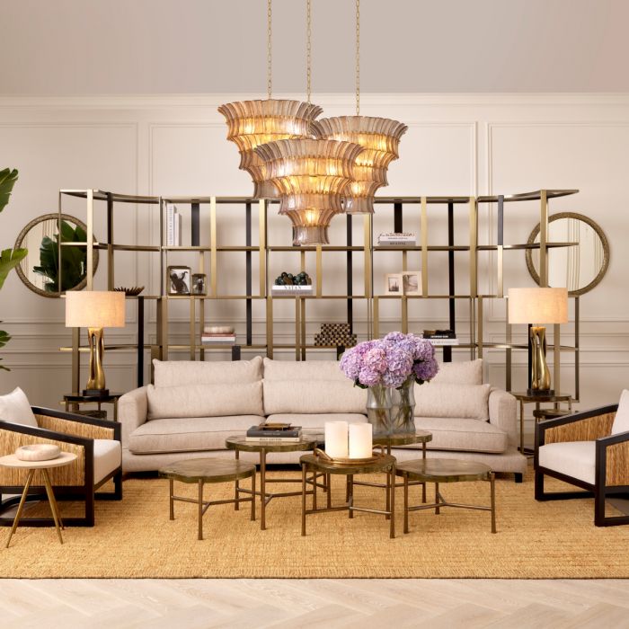 Cabinet Clio brushed brass finish