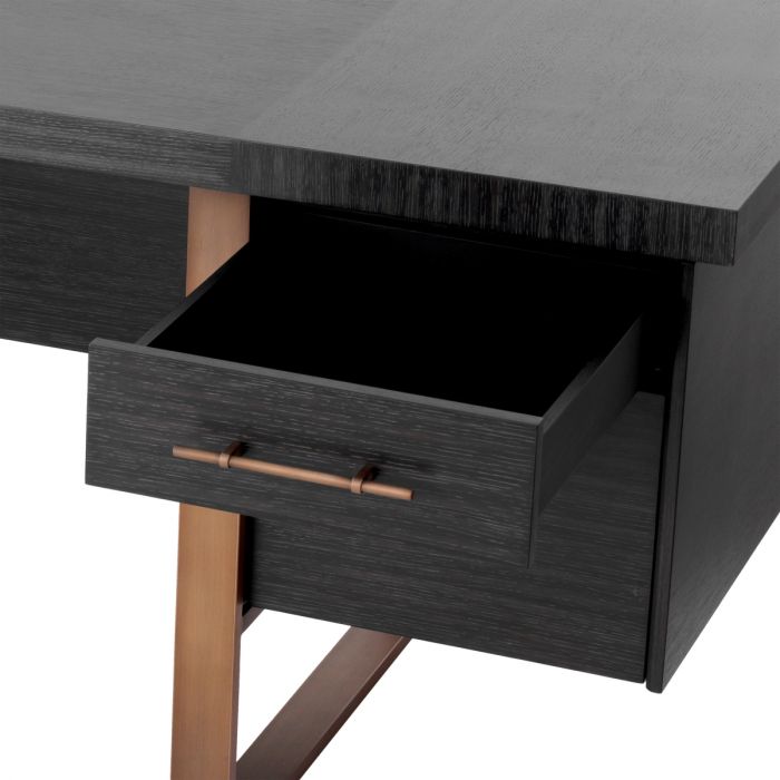 Desk Canova charcoal grey oak veneer