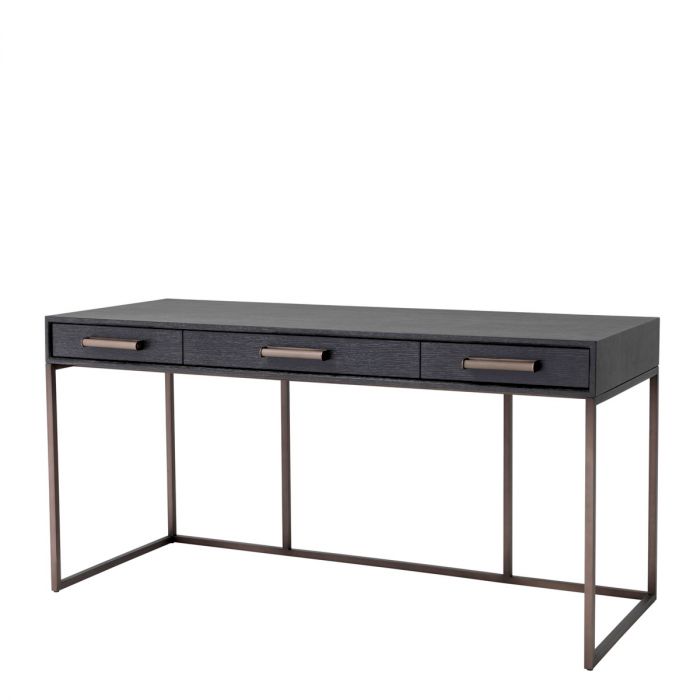 Desk Larsen charcoal grey oak veneer