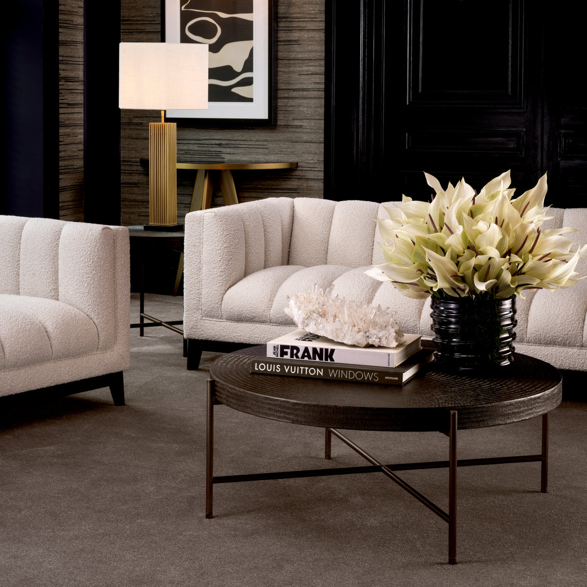 Round Gunmetal Coffee Table Nikos | Eichholtzmh.com