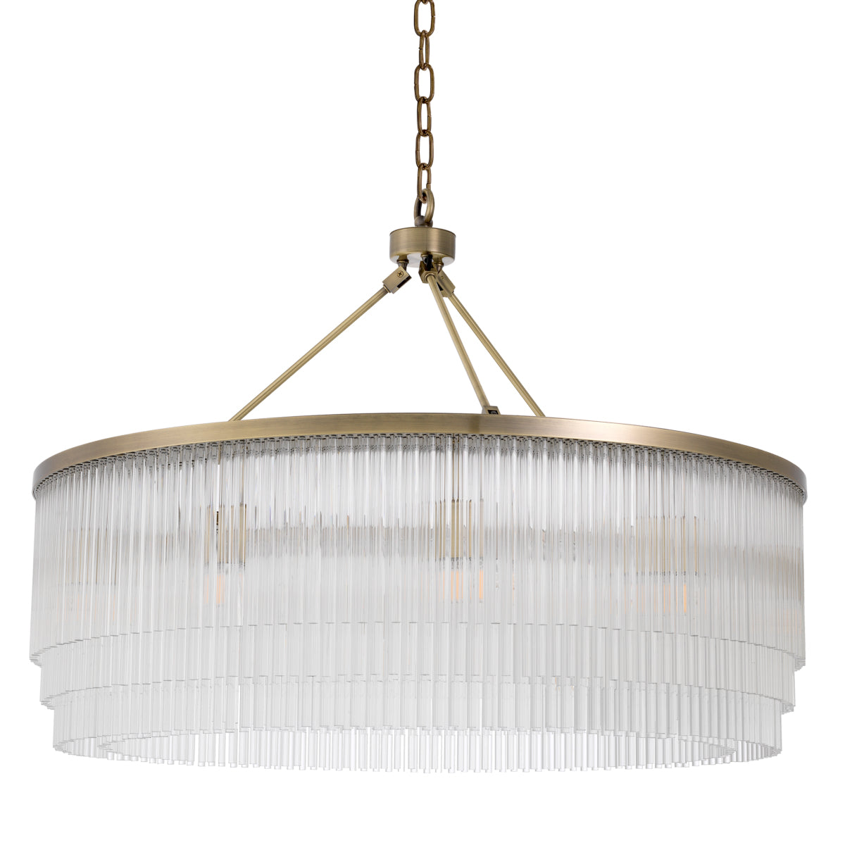 Brass Glass Layered Chandelier L Hector