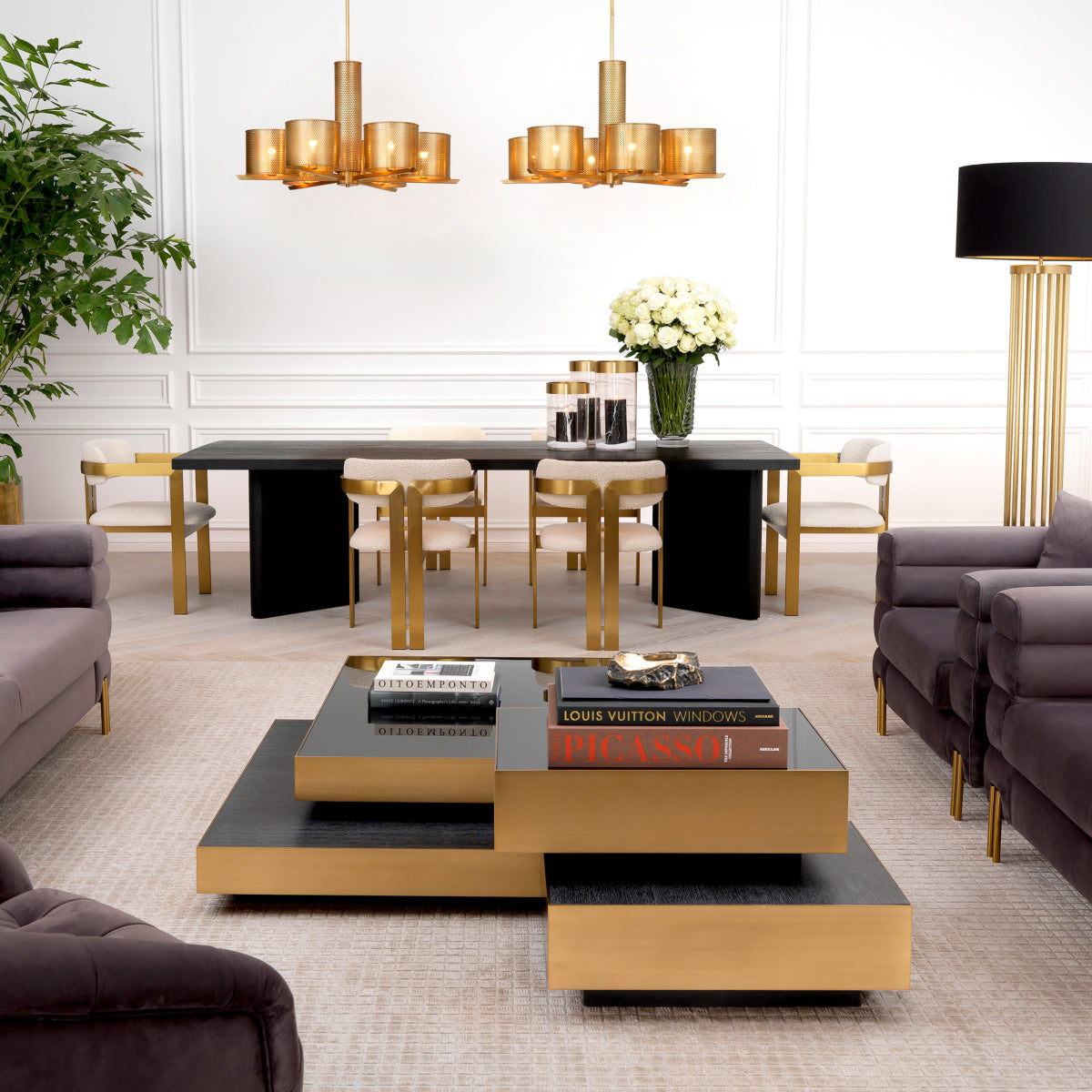 Brass Rim Coffee Table Shelton | Eichholtzmh.com