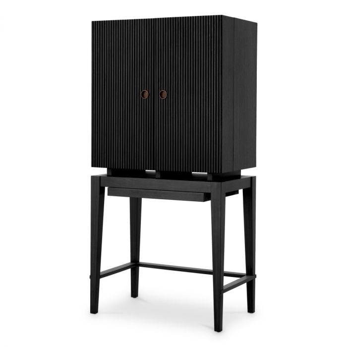 Bar Cabinet Dimitrios charcoal grey oak veneer