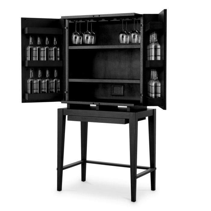 Bar Cabinet Dimitrios charcoal grey oak veneer