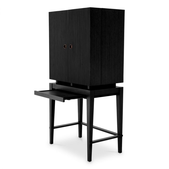 Bar Cabinet Dimitrios charcoal grey oak veneer