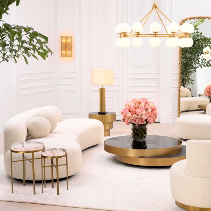 Side Table Hoxton brushed brass finish set of 2