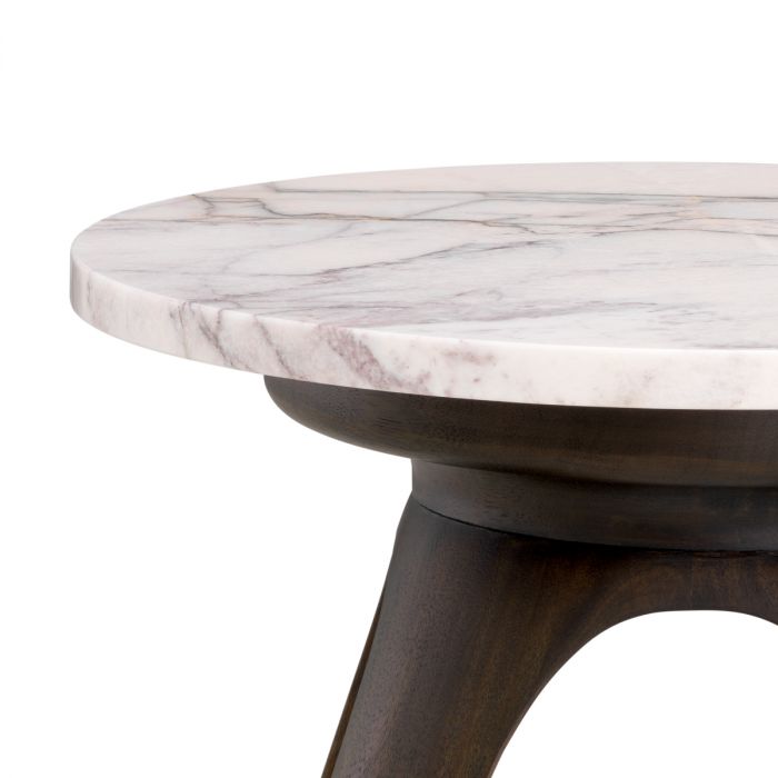 Side Table Borre round bianco lilac marble