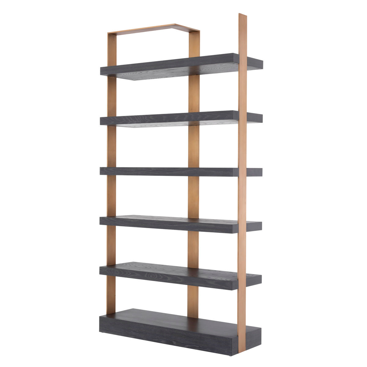 Brushed Brass Metal Framed Bookcase Geo