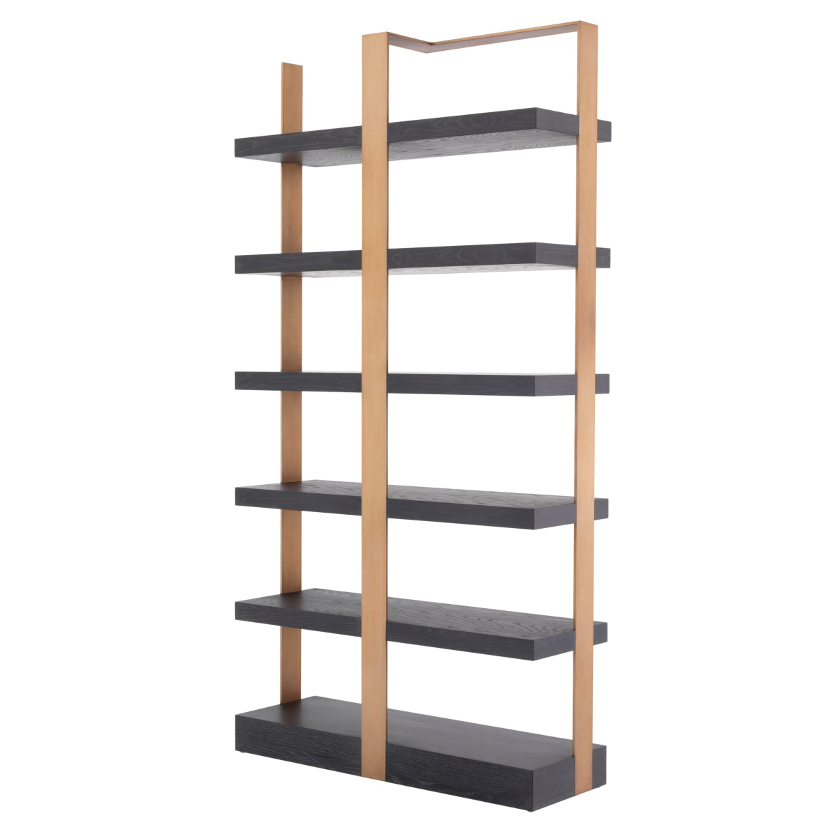 Brushed Brass Metal Framed Bookcase Geo