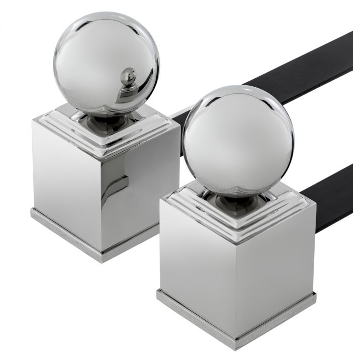 Andiron Viviers nickel finish set of 2