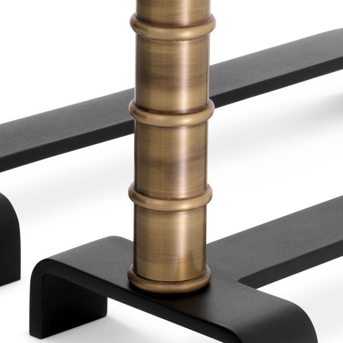 Andiron Vauxbons vintage brass finish set of 2