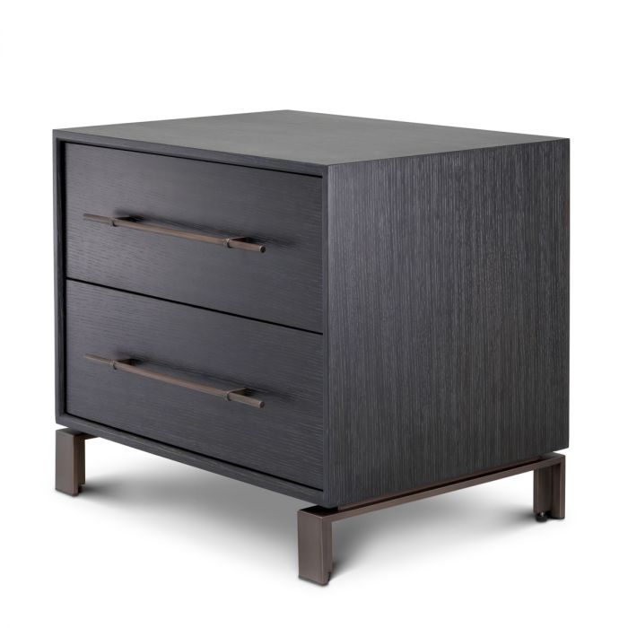 Nightstand Canova charcoal grey oak veneer