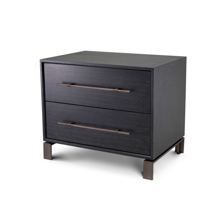Nightstand Canova charcoal grey oak veneer