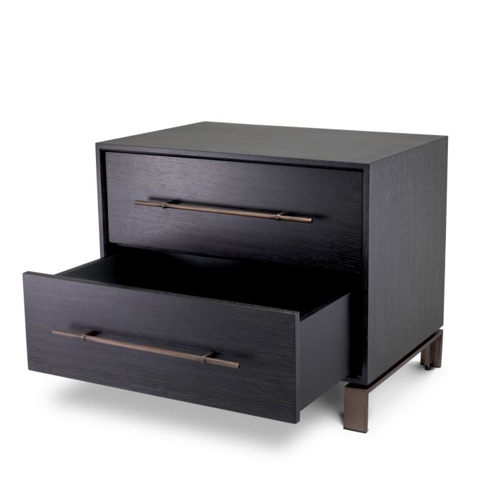 Nightstand Canova charcoal grey oak veneer