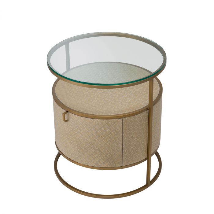 Nightstand Napa Valley woven washed oak venee