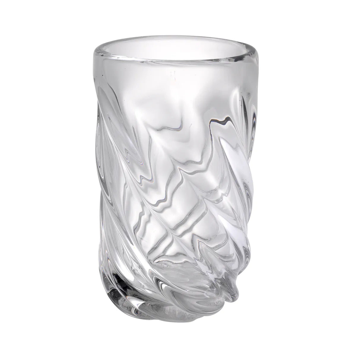 Clear Hand-Blown Glass Vase L Angelito