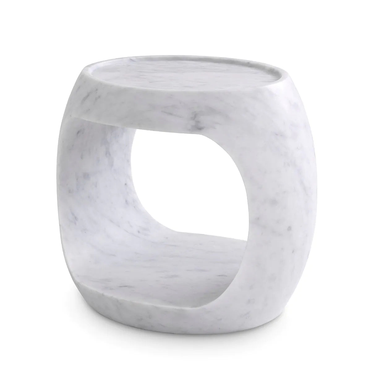 White Marble Side Table Low Clipper | Eichholtzmh.com