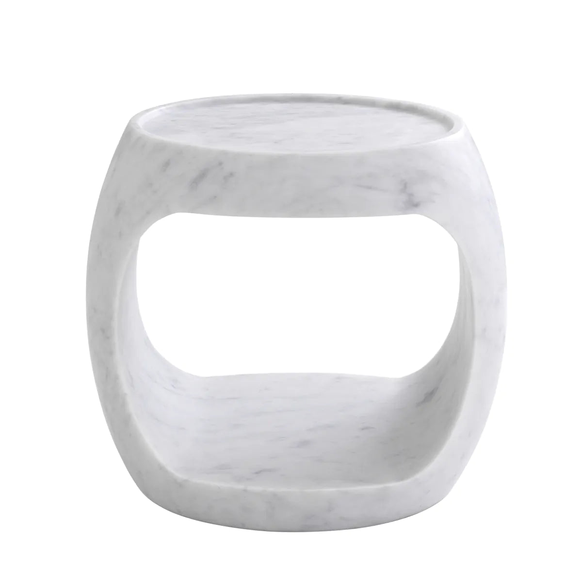White Marble Side Table Low Clipper | Eichholtzmh.com