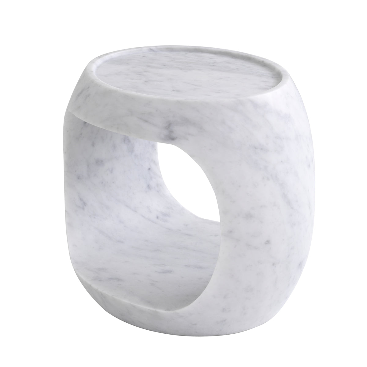 White Marble Side Table Low Clipper | Eichholtzmh.com