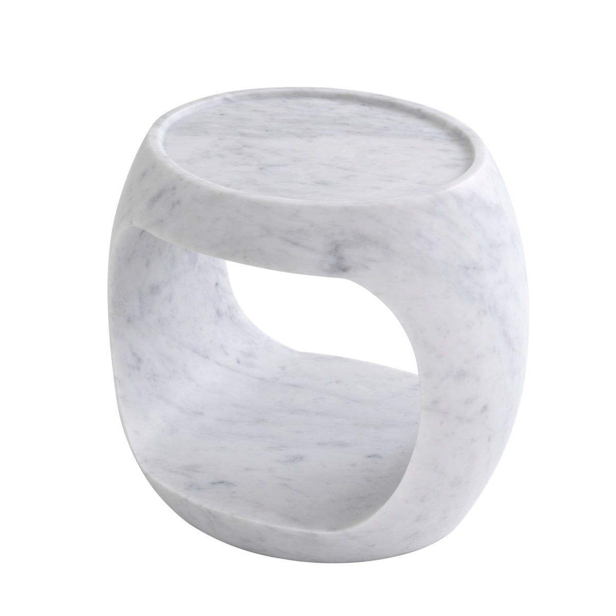 White Marble Side Table Low Clipper | Eichholtzmh.com