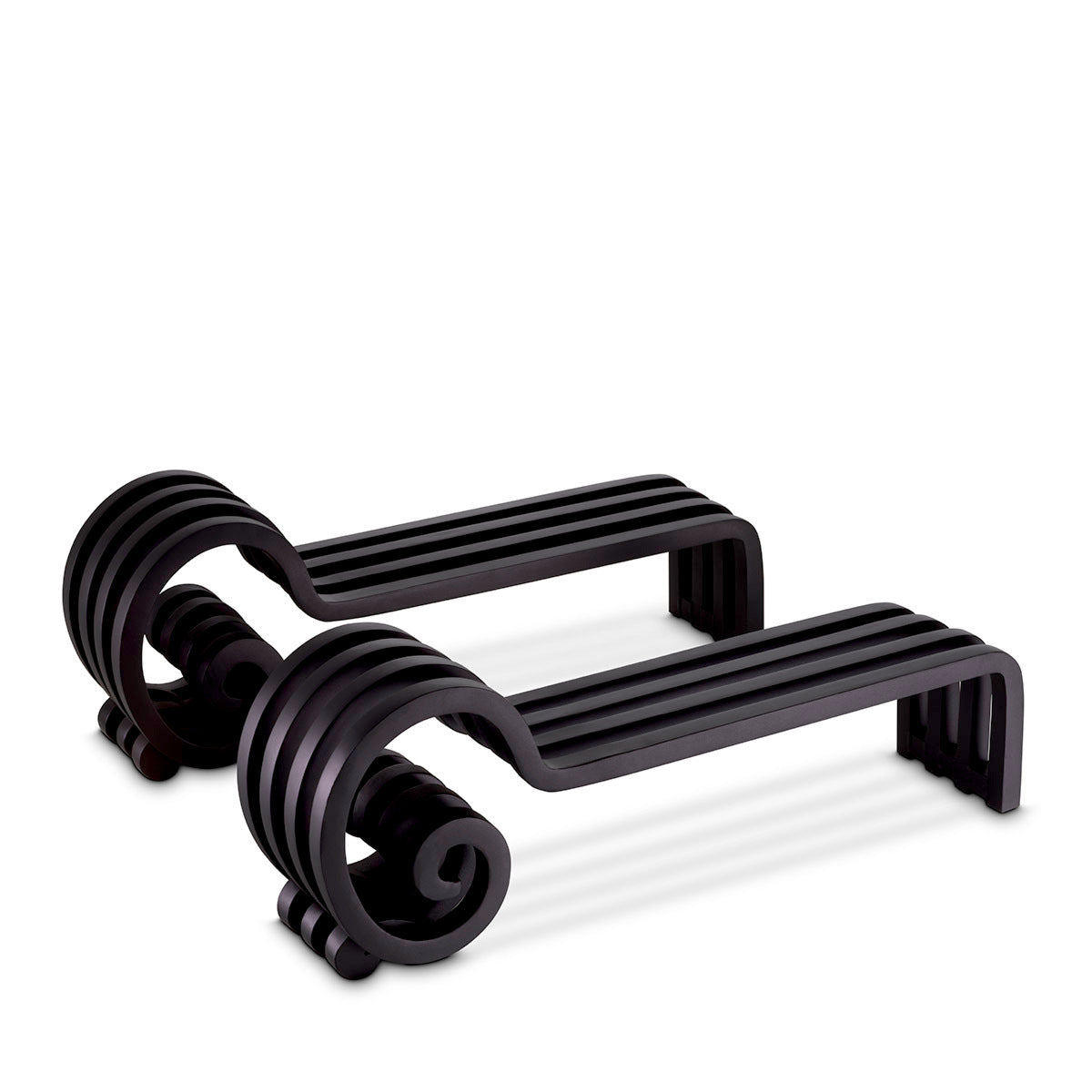 Black Curled Set (2) Andiron Mardor | Eichholtzmh.com
