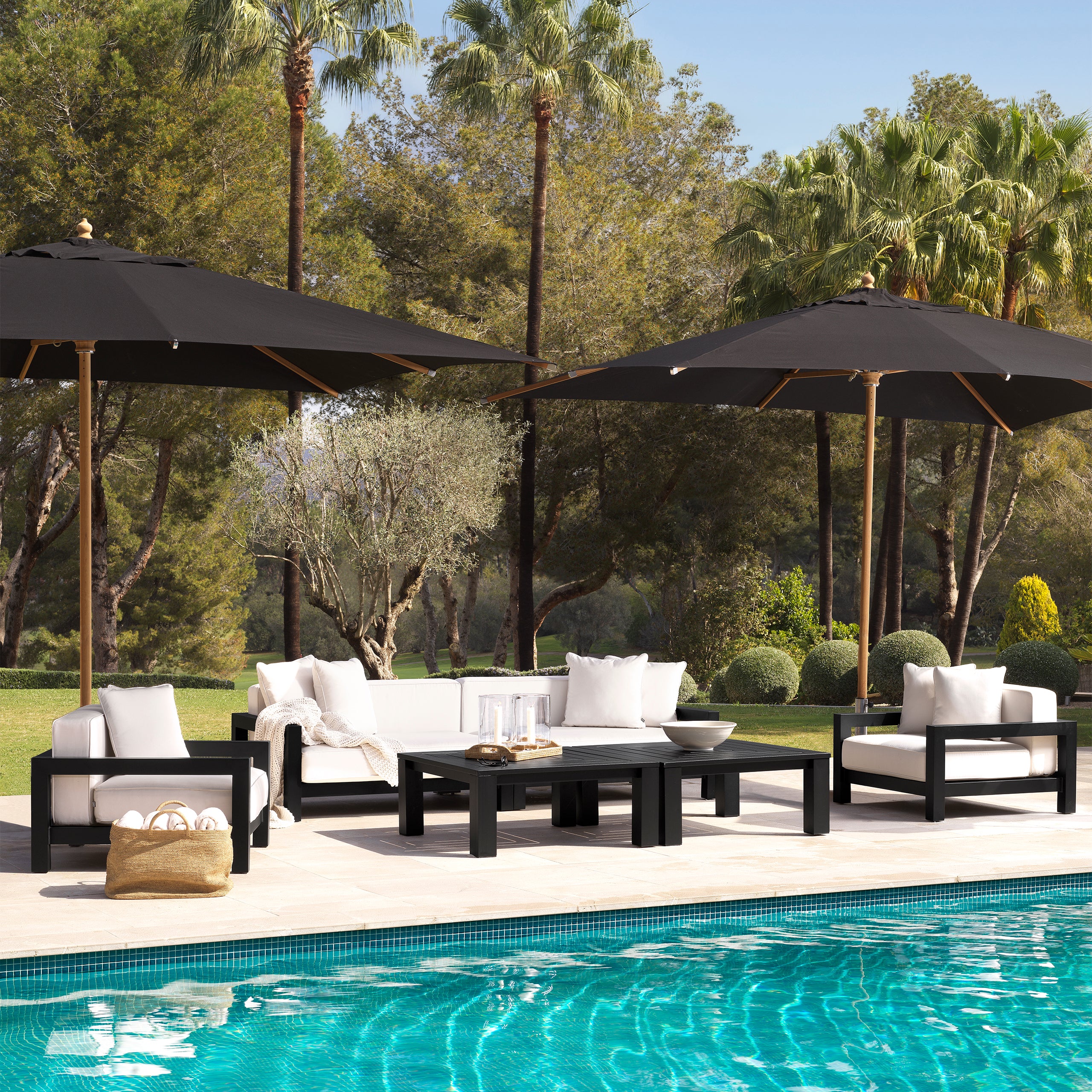 Black Metal Outdoor Sofa Cap-Antibes