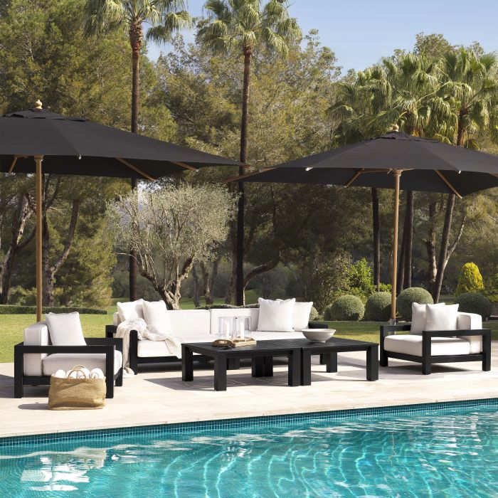 Outdoor Sofa Cap-Antibes black sunbrella canvas