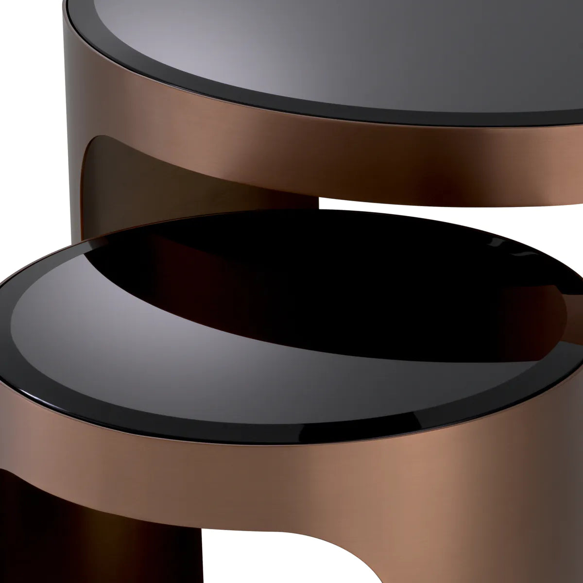 Brushed Copper Glass Side Tables (2) Piemonte