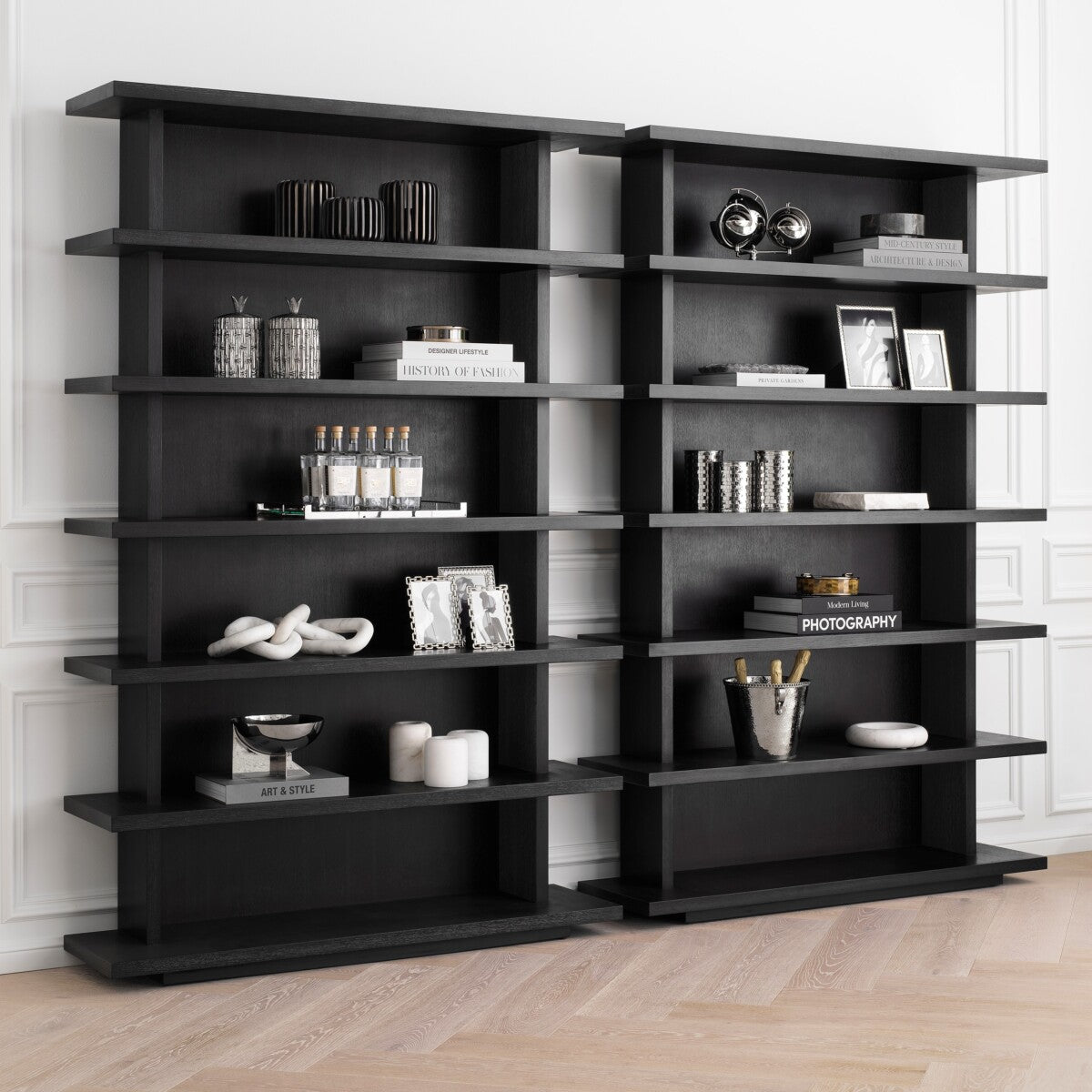 Charcoal Gray Oak Bookcase Malibu | Eichholtzmh.com