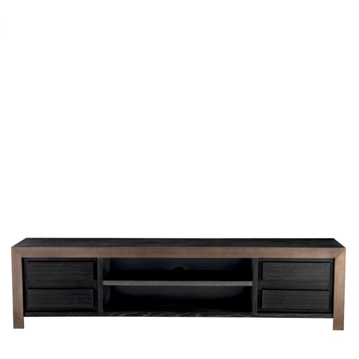 TV Cabinet Talbot charcoal grey oak ven med bronze