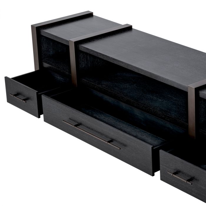 TV Cabinet Canova charcoal grey oak veneer