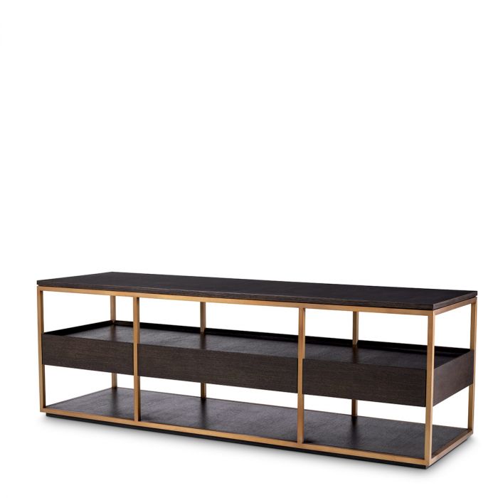 TV Cabinet Parker S mocha straight oak veneer