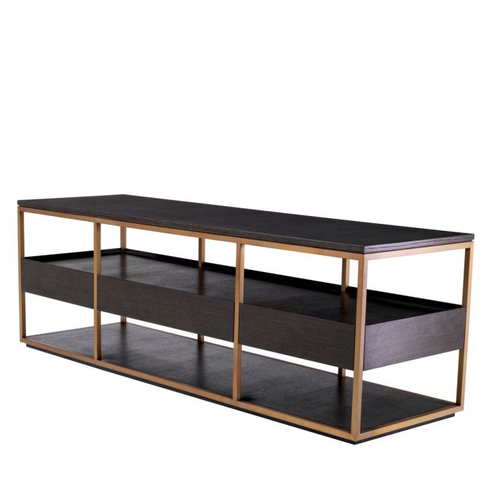 TV Cabinet Parker S mocha straight oak veneer