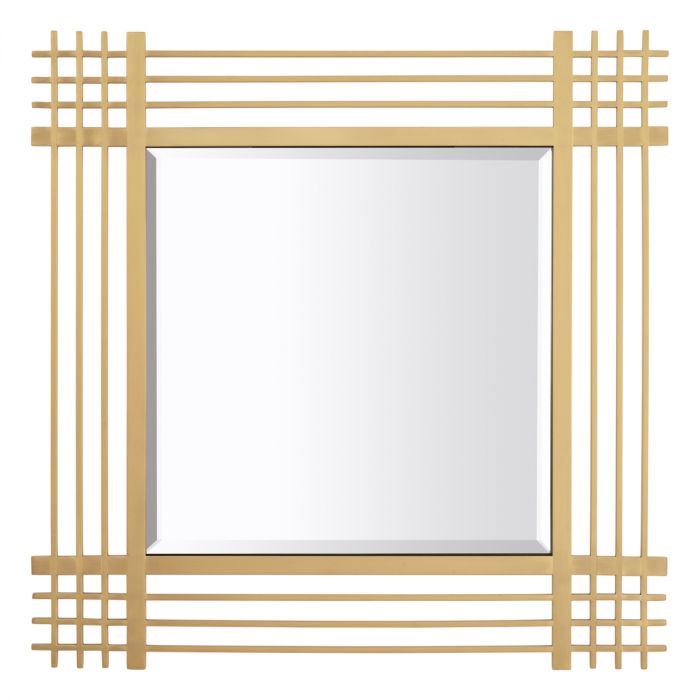 Mirror Pierce square brushed brass finish