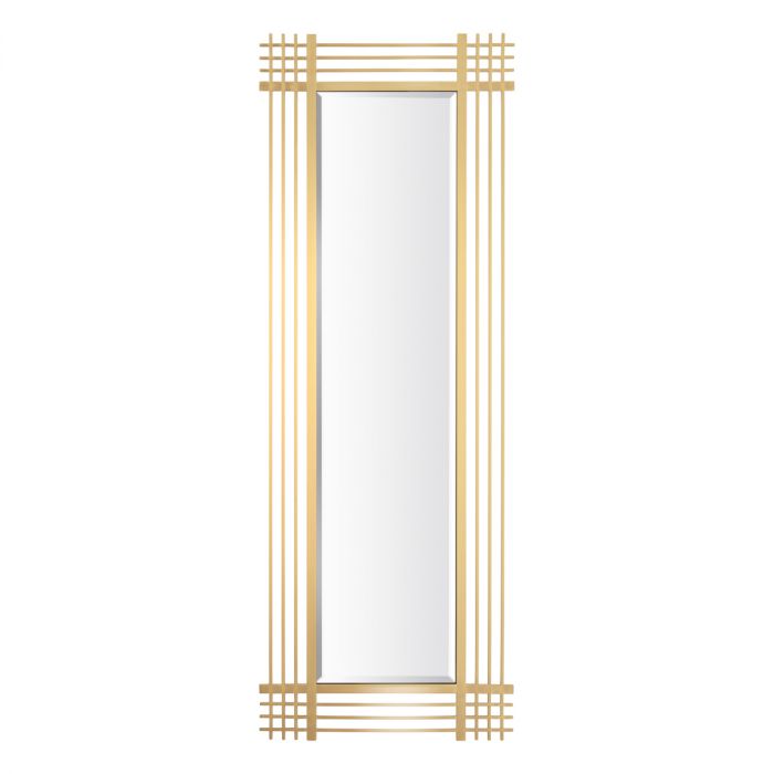 Mirror Pierce rectangular brushed brass finish