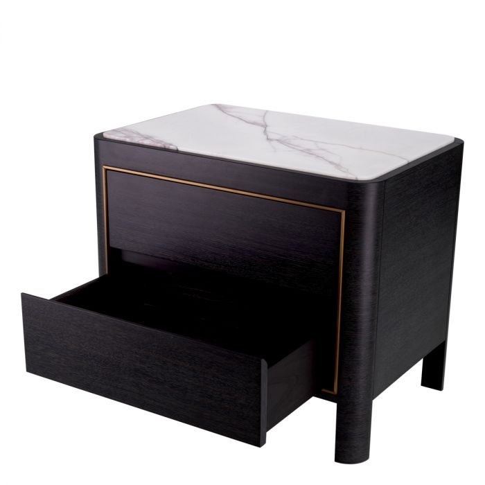 Nightstand Corazon charcoal grey oak veneer
