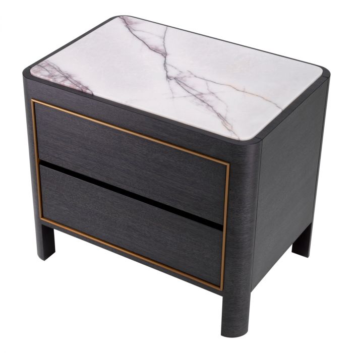 Nightstand Corazon charcoal grey oak veneer