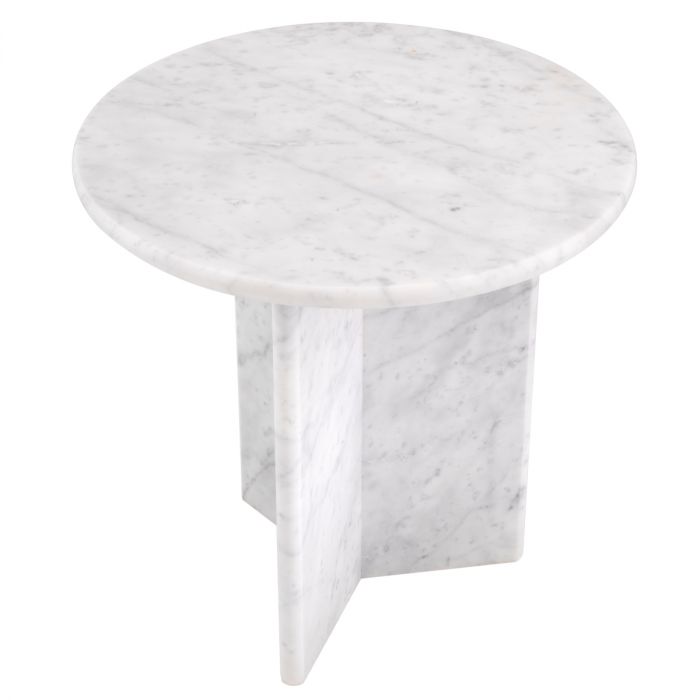 Side Table Pontini honed white marble